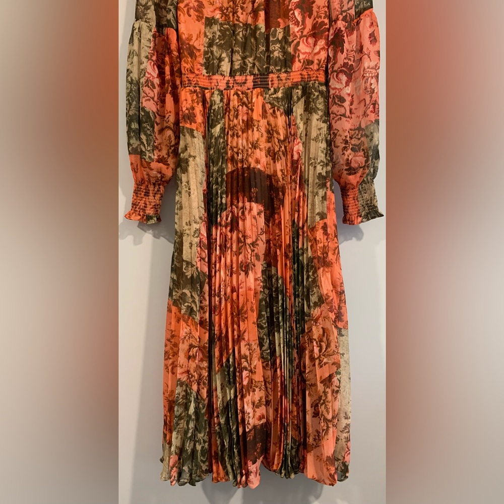 Excellent Condition, Rachel Parcell- Pleated Chiffon Midi Dress w/ Bow, Size 0 - Picture 13 of 15